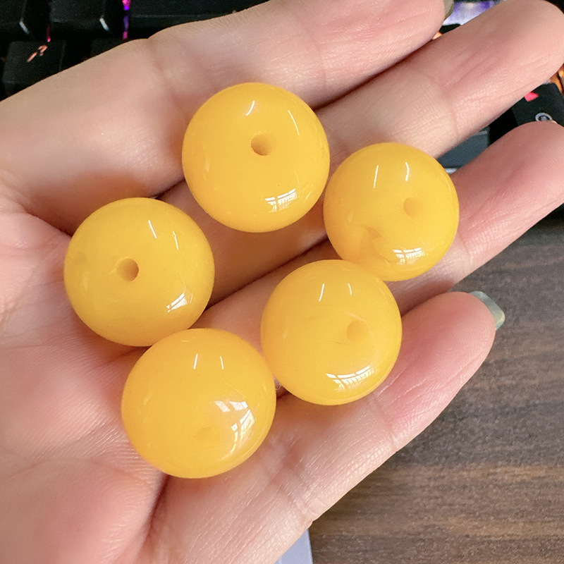 第二世代蜜蝋バレルビーズシングルチキンオイルイエロールースビーズブレスレット仏ビーズアンバートップビーズ diy ブレスレットアクセサリー卸売|undefined