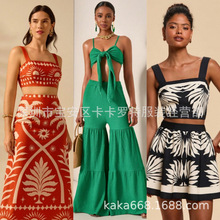 2025年跨境外贸女装上衣Dress亚马逊夏季新款女士gown工厂尾货