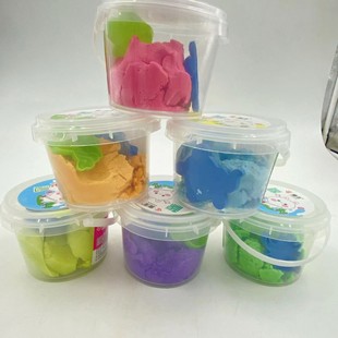 Wholesale Monochrome Cotton Sand Ultra Light Clay Space Sand Belt Mould Handmade DIY Barrel Toys for Children Kindergarten