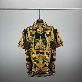 时尚欧货 ve短袖衬衫 时尚3D字母印花图案男女同款上衣开衫现货