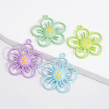 合金五瓣花镂空饰品吊坠钥匙扣配件DIY材料饰品项链耳饰包包挂件