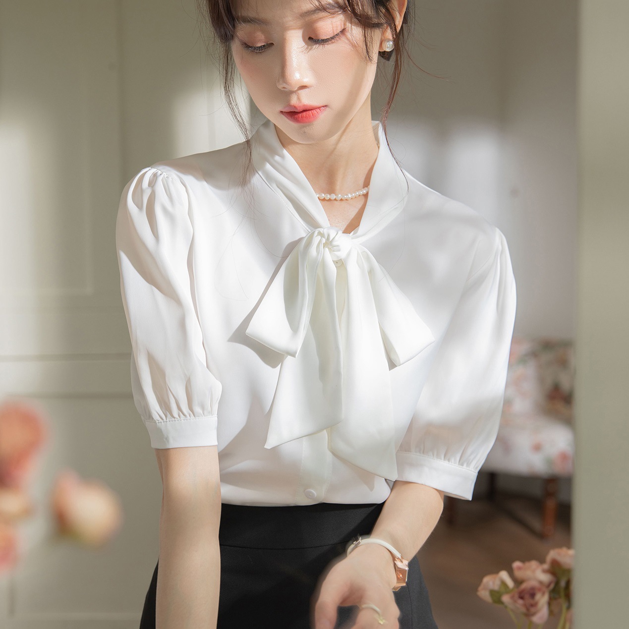 Summer shirt with bow