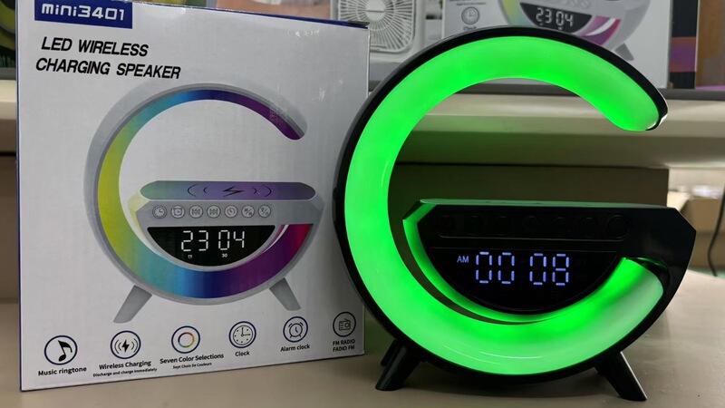 3401mimi多機能ワイヤレス充電bluetoothオーディオ携帯電話ワイヤレス充電器ledスマートアラーム雰囲気|undefined