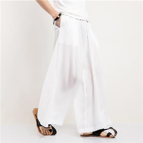 Pantalones casuales de estilo chino para hombres, nuevos pantalones cortos de verano, pantalones rectos, pantalones holgados de entrepierna baja, pantalones anchos