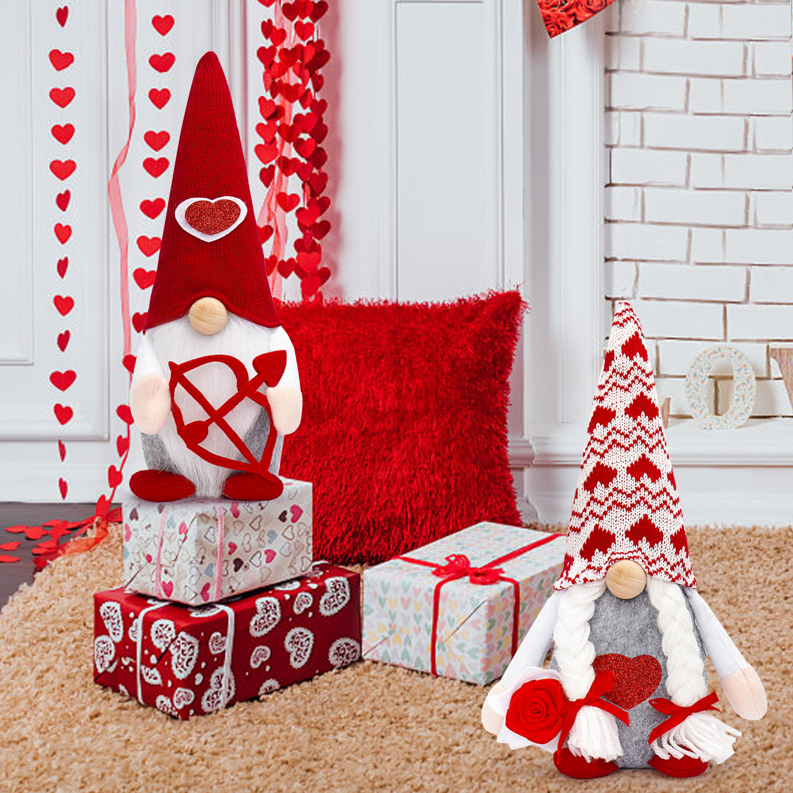 Nuevos productos transfronterizos para el día de San Valentín, muñecas de arco y flecha, muñecas enanas de amor, adornos de pareja lindos