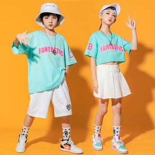 儿童啦啦队演出服女童爵士舞套装幼儿园班服男童嘻哈街舞潮流服装