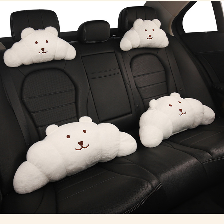 Plush Car Headrest Pillow, Neck Pillow, Cute Cushion, Car Seat Cushion, Cartoon Quirky Croissant Muscle Kt