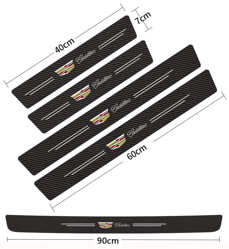 Patrón de fibra de carbono alféizar de la puerta del coche anti-banda de rodadura anti-arañazos puerta del coche pedal protector puerta decorativa alféizar pegatina image 19