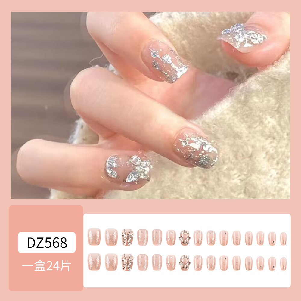 30 piezas de uñas postizas en caja, uñas de alta gama populares para llevar, puntas de uñas versátiles y de moda, gran venta al por mayor.