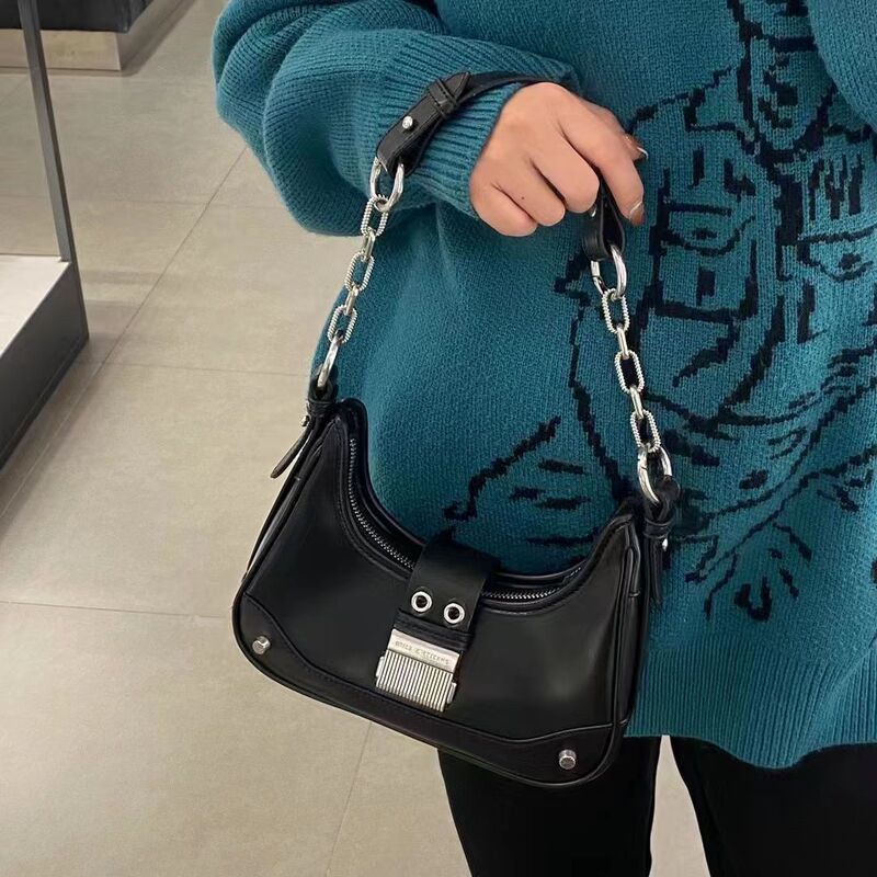 Spring and Summer New Chain Bag for Women 2026 Niche New Moon Bag New Style Patchwork Shoulder Bag Commuter Crossbody Bag for Women Spring and Summer New Chain Bag for Women 2026 Niche New Moon Bag New Style Patchwork Shoulder Bag Commuter Crossbody Bag for Women