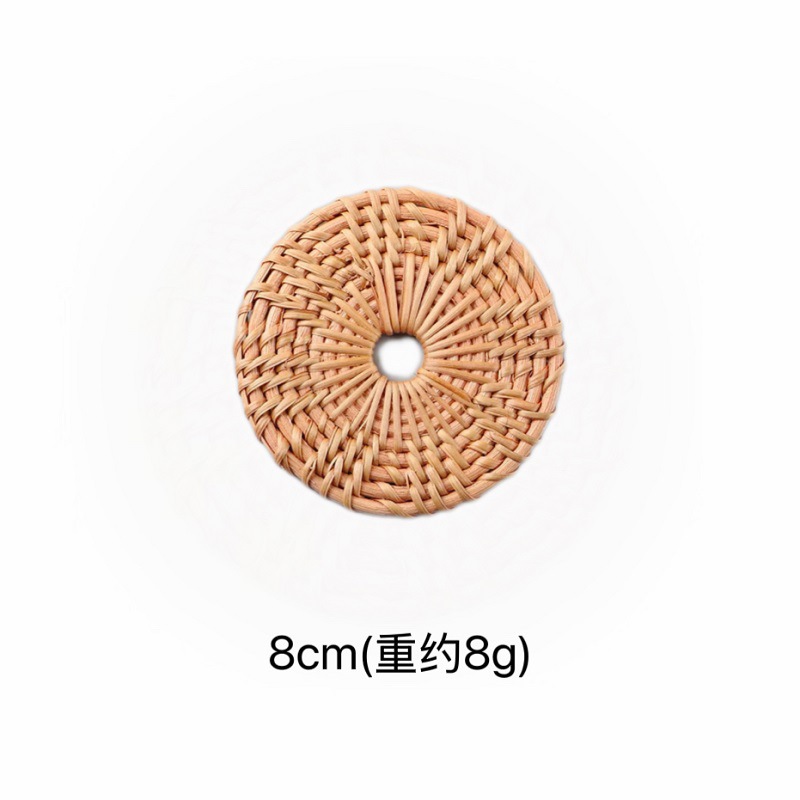 땋은 꽃무늬 등나무 코스터 8cm