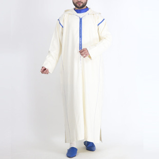 2025 Cross-Border New Muslim Long Hooded Amazon Middle Eastern Ethnic Clothing Robe Men's Manufacturer Wholesale