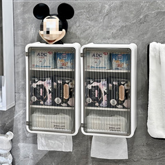 バスルームトイレットペーパーボックスパンチフリートイレットペーパー収納ラック壁掛け防水生理用ナプキン収納ティッシュボックス