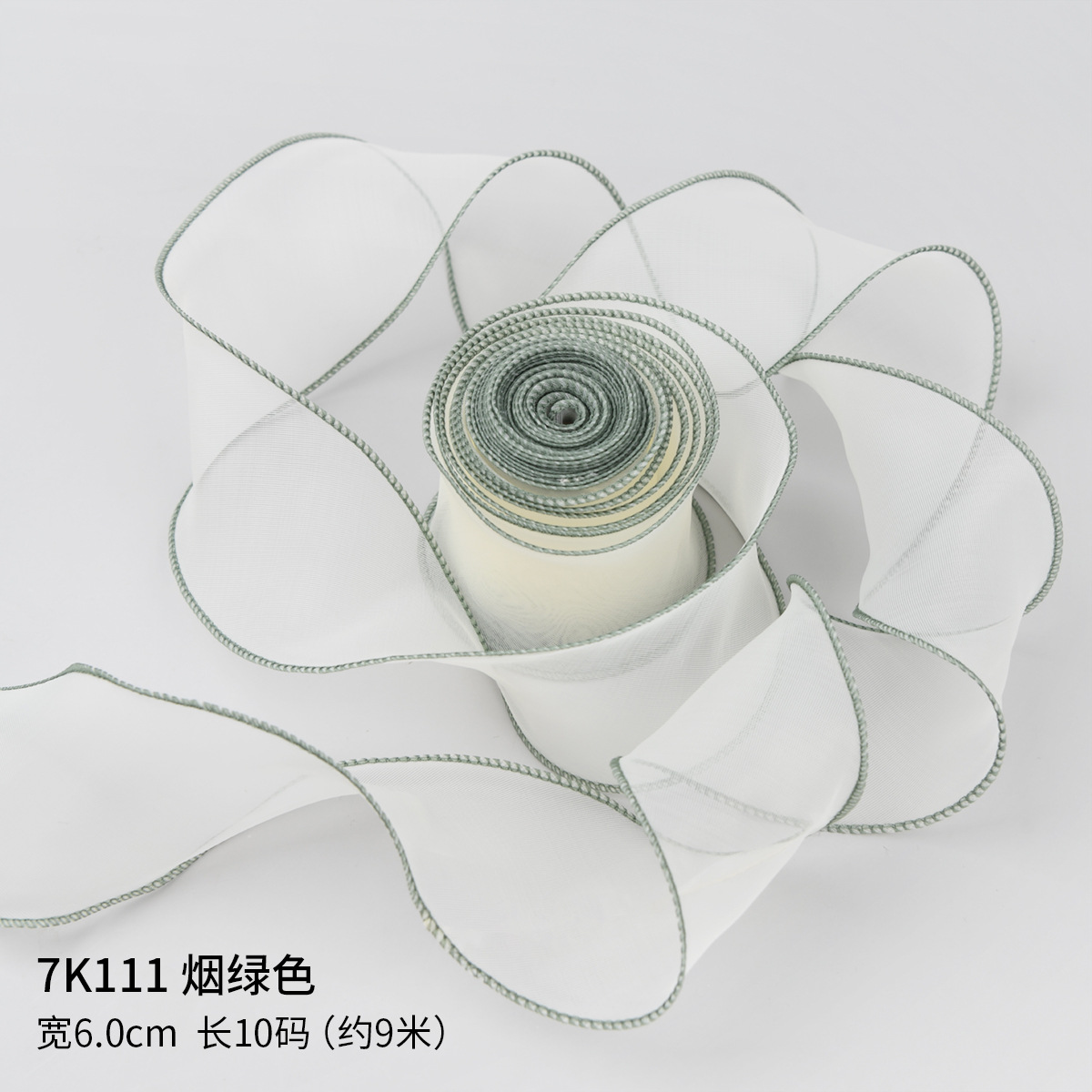 Matcha cinta verde cinta DIY cinta de color Menta Man-Wa cinta de jazmín mano trenzada bolsa de pelo ramo de flores cinta de tela