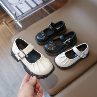 Girl's Shoes Small Leather Shoes 2024 Autumn and Winter New Children's Chanel Style Princess Shoes Girl's Big Boy Stylist Shoes Student
