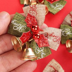 リネンベル装飾クリスマスツリーリボンネクタイギフトギフトボックスヘアアクセサリー手作り人形おもちゃ材料アクセサリー