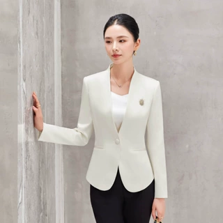 2026秋装欧美跨境休闲修身垂感西装外套女通勤显瘦西服OL小西装