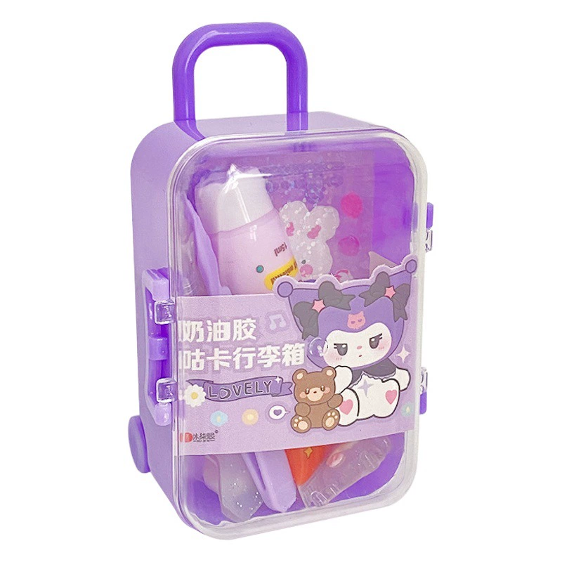 Мультяшный крем клей карточка набор чемодана студент ребенок diy ручной распаковки игрушка милый крюк наклейка