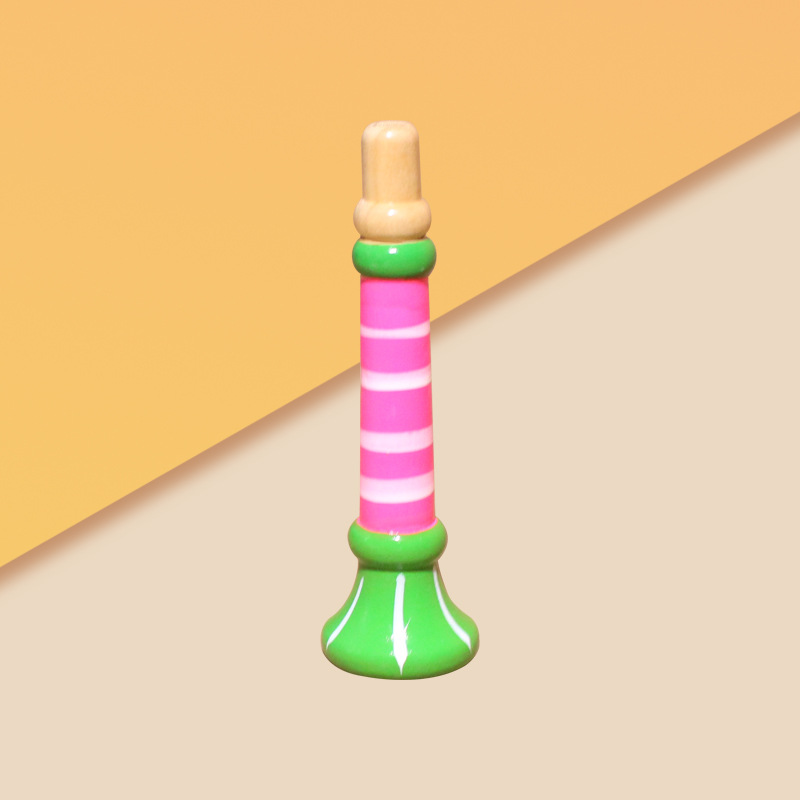 Fábrica directa de los niños tocando instrumento musical trompeta de madera infantil niños educación temprana instrumento musical juguete material didáctico al por mayor