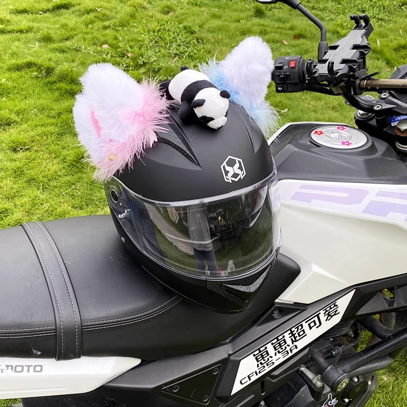 Motorcycle Helmet Decoration Creative Accessories Detachable Cute Cat Ears