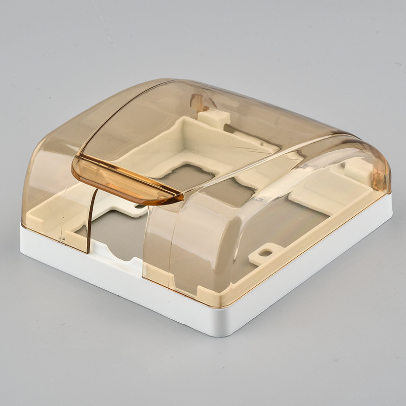 86-type transparent blue waterproof box engineering screw installation brown splash-proof box bathroom switch plug protector