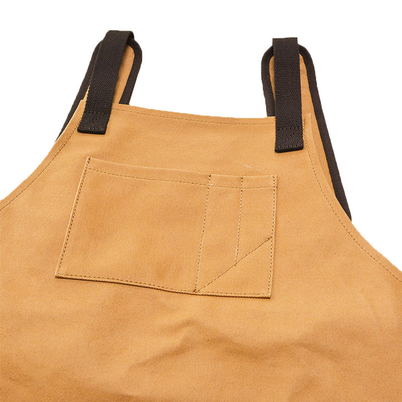 Comercio exterior lienzo delantal moda doble capa tridimensional multi-bolsillo electricista carpintería ropa de trabajo jardinería delantal fábrica al por mayor