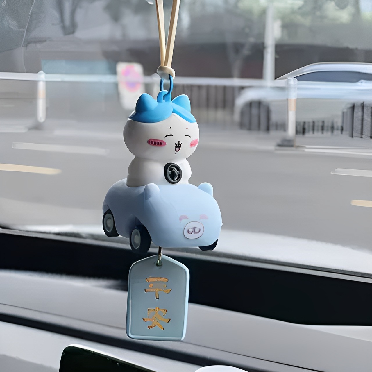 Usachi Car Pendant Jiikawa Xiaoba Rearview Mirror Safety Pendant Cartoon Cute Car Decoration for Women