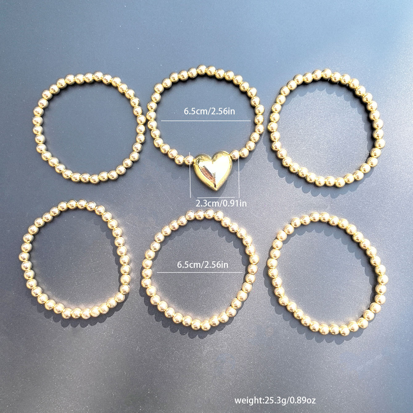 CCB Chain Material ball chain Chain Type 1 Piece, 1 Set Quantity Simple Style Heart Shape Bow Knot CCB Ball Chain Beaded Bracelets Wholesale