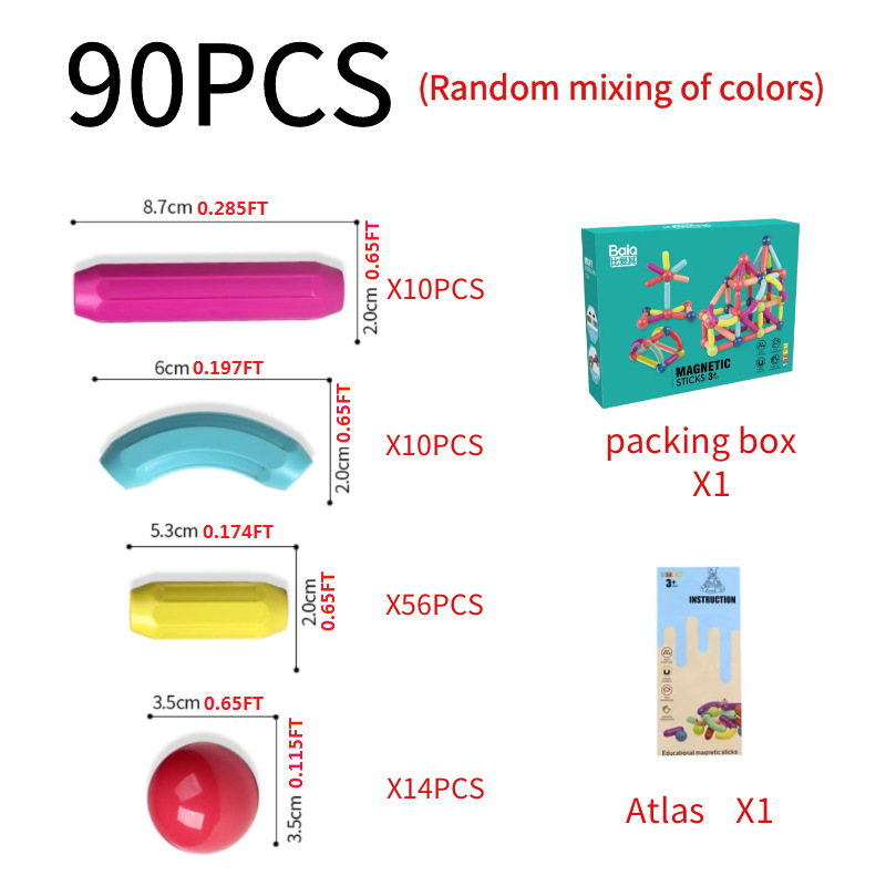 Juguete Magnético Infantil Tipo Varillas, Método Montessori para Educación Temprana y Creatividad - Juego de Construcción