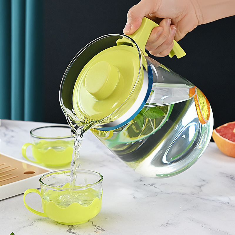玻璃水壺可印logo冷水壺套裝飲水用具大容量開水泡茶壺玻璃花茶壺