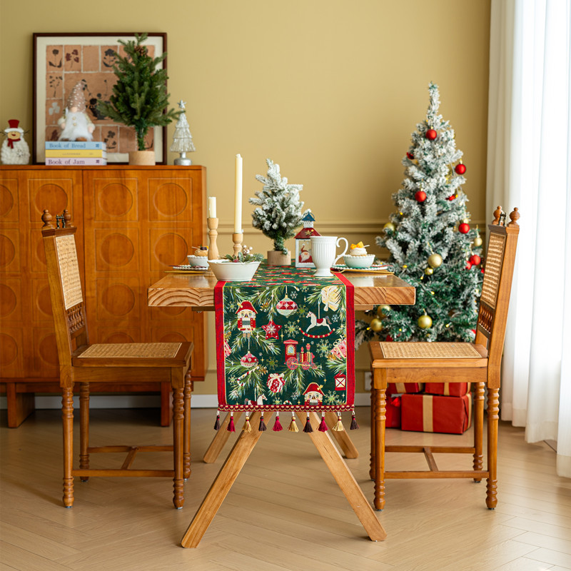 Wooden horse christmas + red tassel