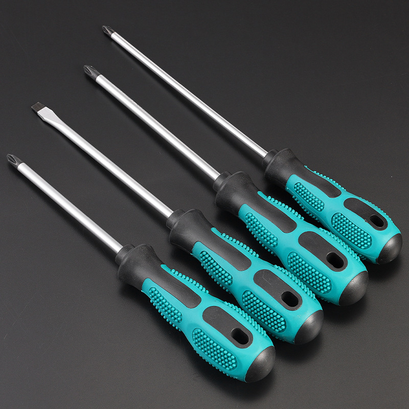 Cross-shaped extended screwdriver screwdriver rubber-plastic handle alloy steel strong magnetic screwdriver repair and disassembly