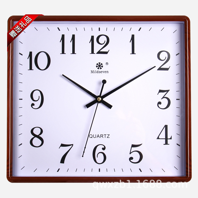 Siete cuadrados Reloj de pared mudo dormitorio Reloj de pared minimalista moderno reloj de pared hogar colgante reloj de cuarzo