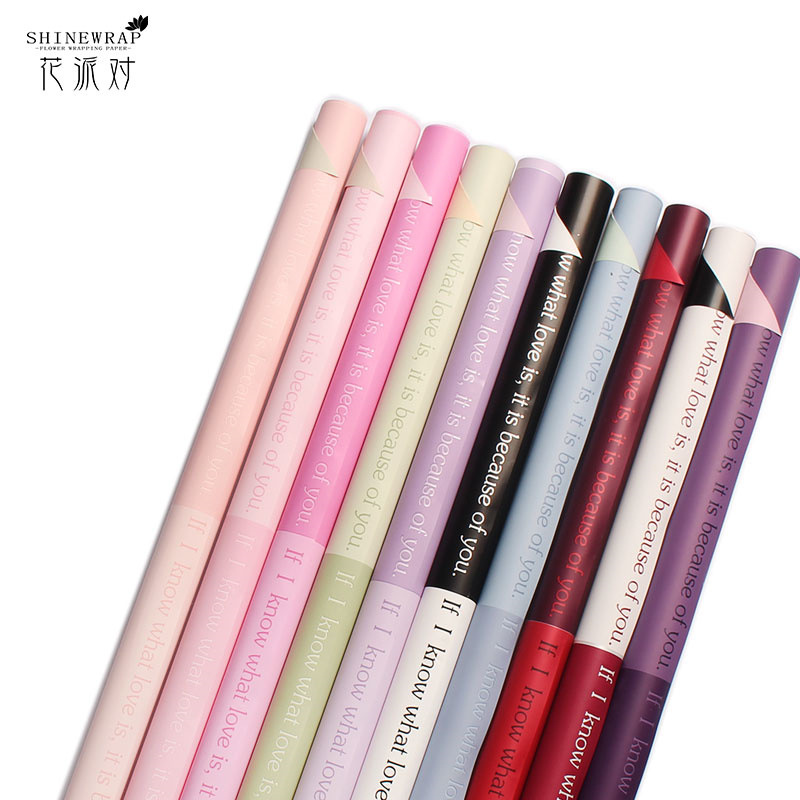 Floral fiesta fábrica mayorista engrosado flor flor florista paquete de papel de embalaje impermeable de regalos de dos colores