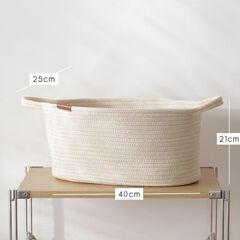 日本製綿糸手織りラウンド雑貨バスケット収納バスケット収納バスケットデスクトップスナック収納バスケットリビングルーム