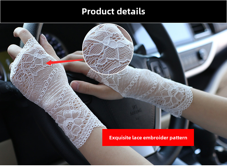 Fabrik direkt sonnencreme spitze handschuhe halb finger frauen sommer dünne fahren finger narbe tattoo halbe dekoration großhandel_voghion.com