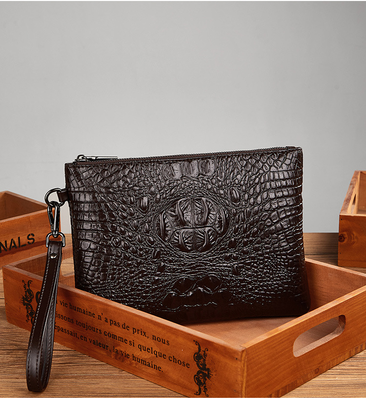 2025 Nei Krokodil Aktentasch fir Männer - Héichqualitativ PU Lieder Clutch Tasch, Moud Grousskapazitéit Organizer Tasch, Trendy Handtasch fir jonk Professioneller_voghion.com