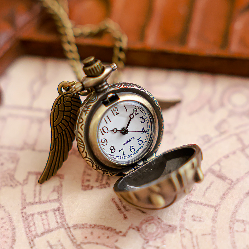 Harry Potter nuevo reloj de arena tallado con tapa flip hueco relojes de bolsillo relojes de collar relojes de estudiantes hombres y mujeres image 10