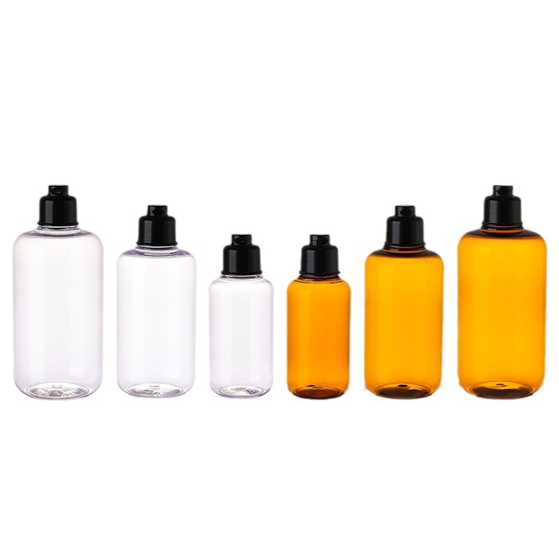 300 envases de botellas dispensadoras de cosméticos Pure Dew de Guangzhou, 200 en stock, botellas de plástico con tapas abatibles, botellas pulverizadoras
