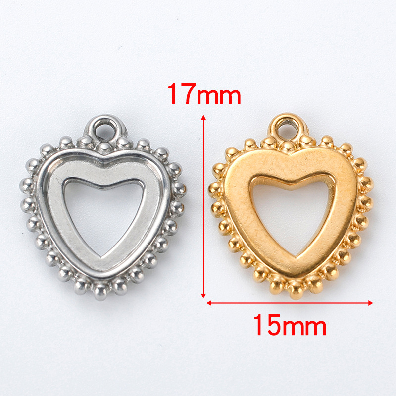 Plating Design 1 Piece 304 Stainless Steel Heart Shape Flower Pendant