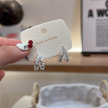 韩国东大门新款满天星碎银子耳环气质小众显白百搭耳圈耳扣耳饰