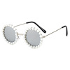 Retro glasses from pearl, children's fashionable sunglasses, wholesale