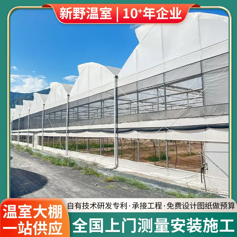 设计安装薄膜连栋温室 农业畜牧养殖大棚 保温取暖棚室内智能