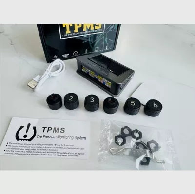 T15-6 Tire Pressure Monitor Solar-Powered Tire Pressure Monitoring System for Rvs and Cars (Tire pressure monitoring system) - t15-6-wheel-model-max99bar-equipped-with-all-plastic-sensor