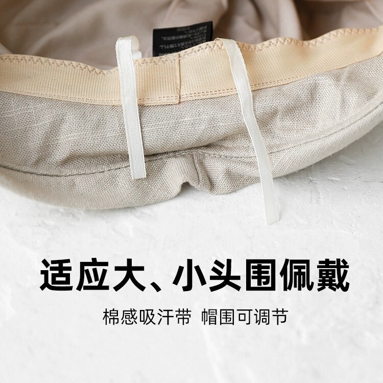 出口日单100%Y亚麻日系褶皱渔夫帽 慵懒风小帽檐夏天透气麻布盆帽|undefined