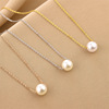 Necklace from pearl, fashionable universal accessory, pendant, chain for key bag , simple and elegant design