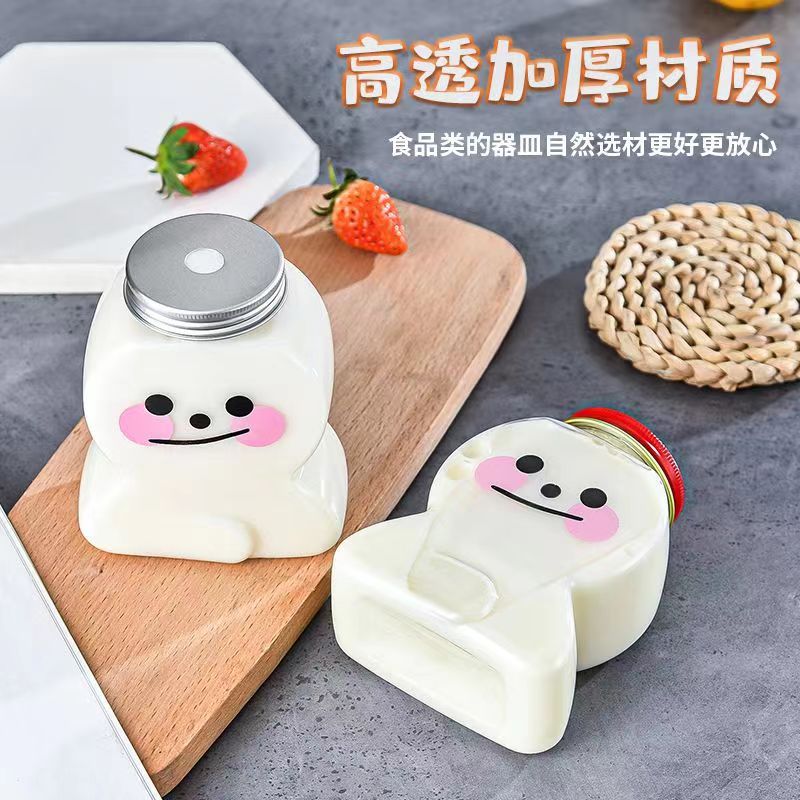 400ml pastel de jengibre muñeco de nieve transparente leche botella de té jugo de dibujos animados botella de plástico caramelo tarro desechable mascota taza de dibujos animados