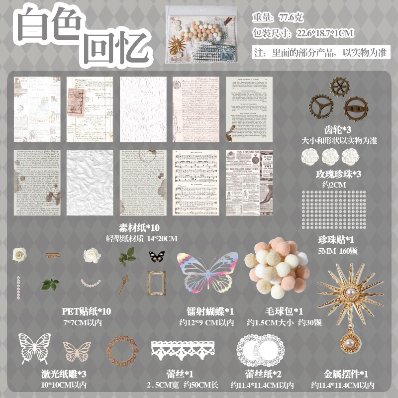 Shengbangrong スナックパック 痛みの包帯 痛みの包帯パック 装飾 DIY 素材充填 背景紙バッジ|undefined