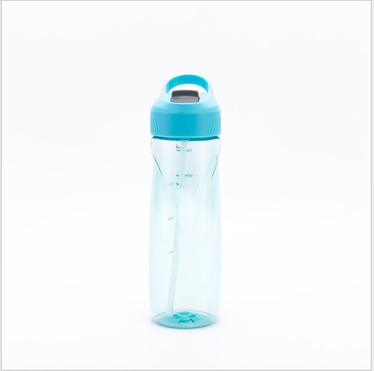 Fábrica en stock batido taza moda taza de agua portátil con escala portátil proteína polvo deportes paja boquilla de succión