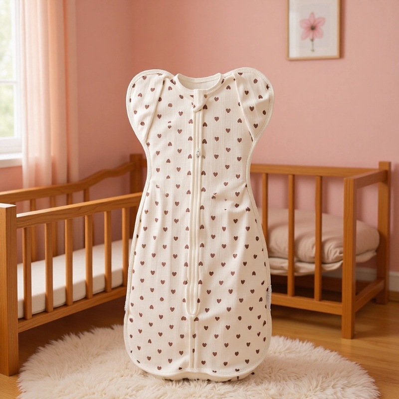 Japanese and Korean Newborn Anti-Startle Sleeping Bag for Small Infants, Mesh Pure Cotton Baby Surrender-Style Swaddle Sleeping Bag Blanket for Summer